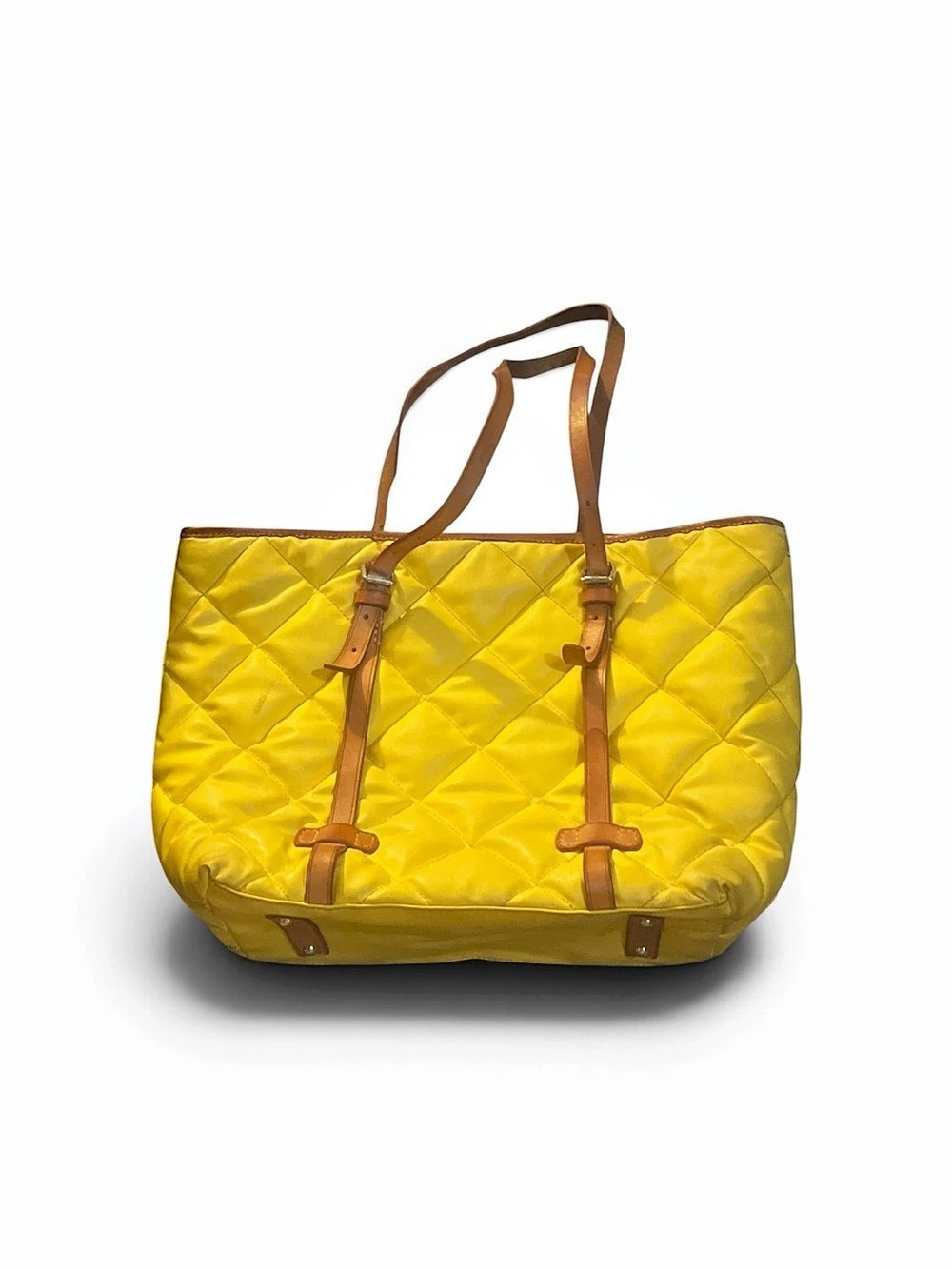 Dooney & Bourke Quilted Tote in Yellow & Brown